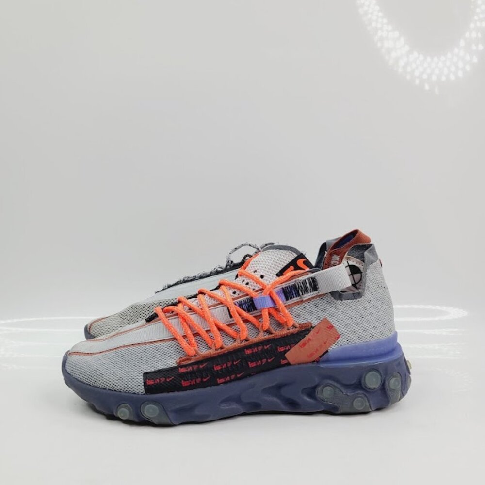 Nike Men's Gray Orange React Ispa CT2692-001 Mesh Athletic Sneaker Size 5.5 - Picture 2 of 7